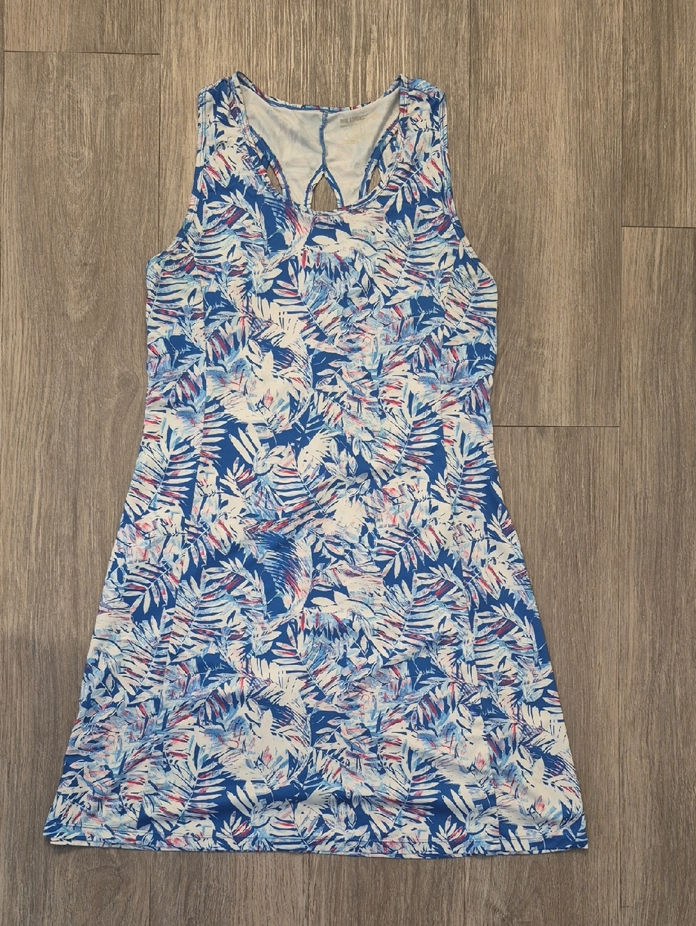 Reef Legends Canvas Blue Tropical Leaf Tank Dress